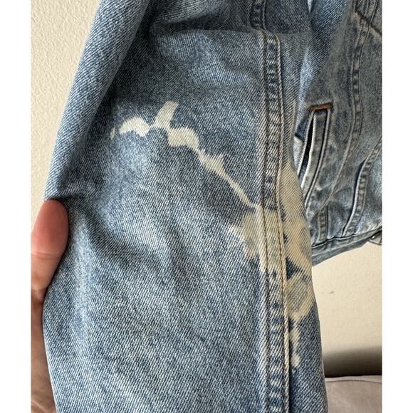 REFORMATION Size Small Shearling Street Jacket Jean Denim Trucker Sherpa READ - Picture 9 of 10